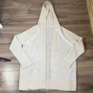 GAP Cream Hooded Knit Cardigan